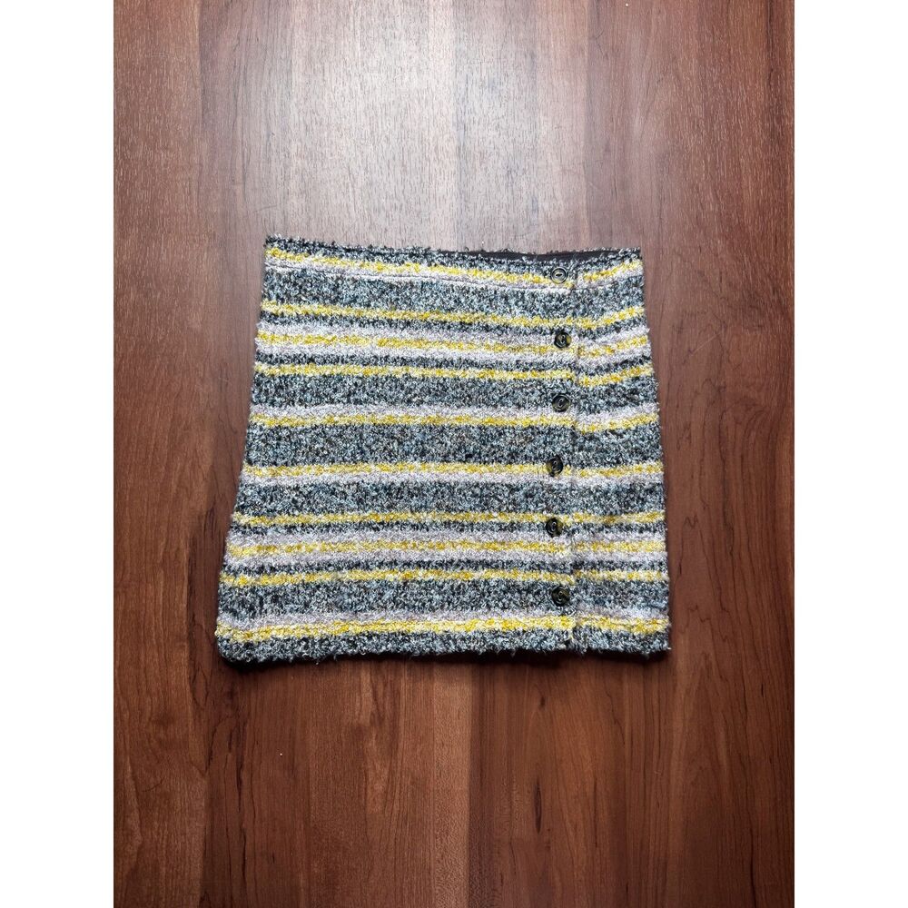 Urban Outfitters Aster Mini Skirt Womens Small Multicolor Striped Fuzzy Knit